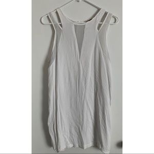 White mixed material evening wear